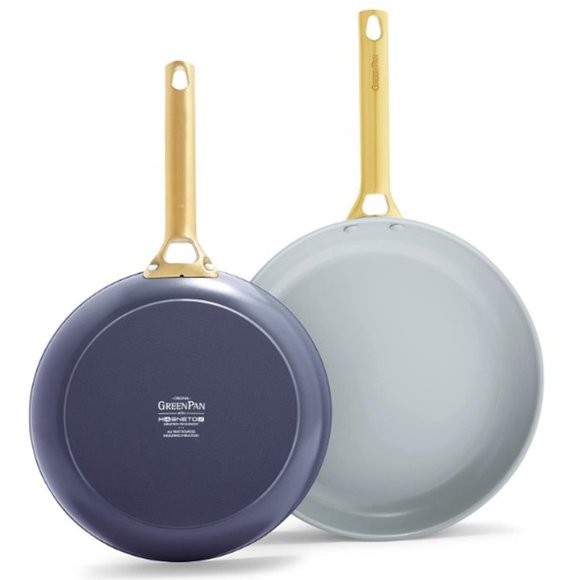 GreenPan: 2 pc - Hard Anodized Ceramic Nonstick 10"+12" Frying Pan Set (Blue) - Picture 1 of 10